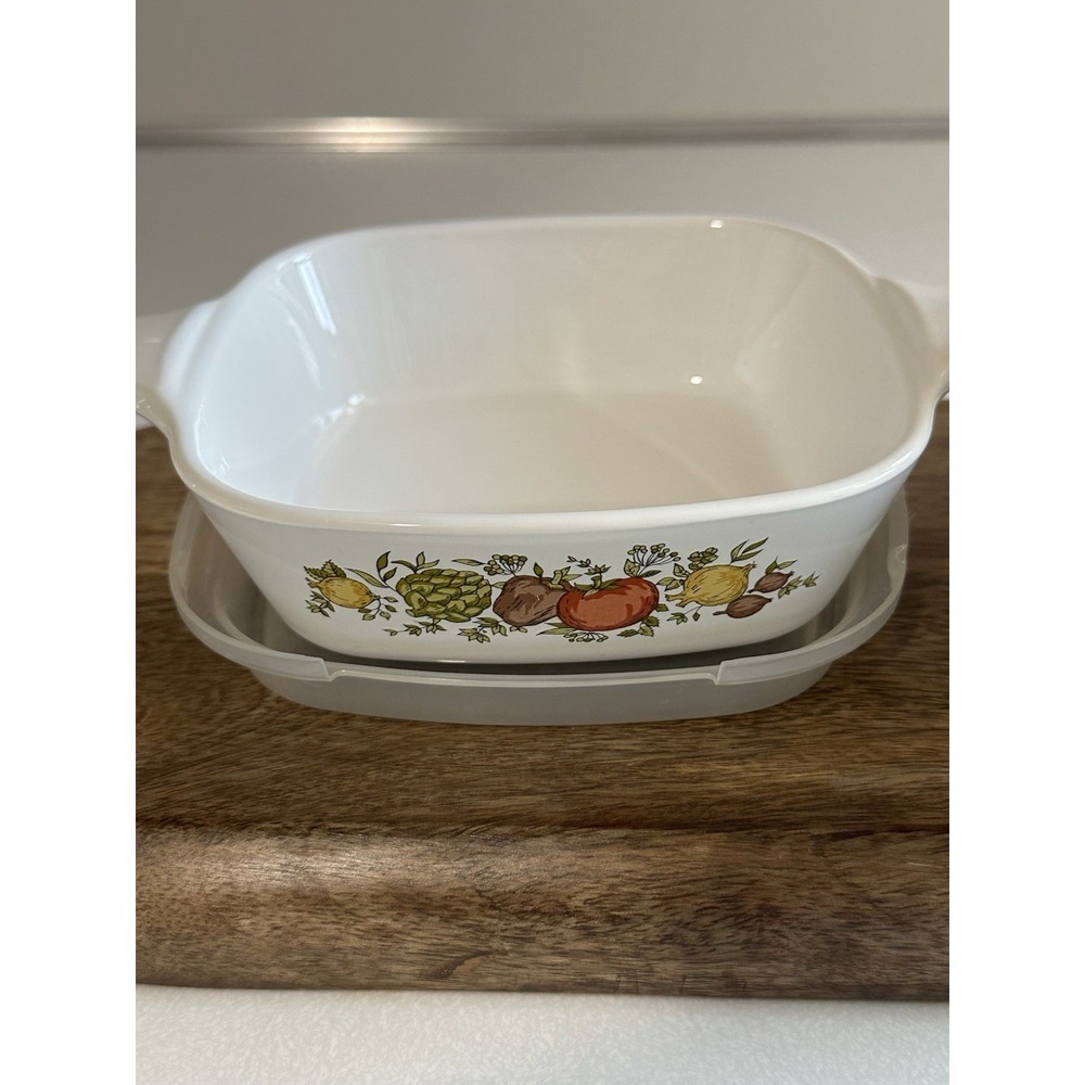 Set 2 Petite Corning Ware Spice of Life 1 3/4 & 2 3/4 Glass W/Plastic Lids USA - Picture 12 of 13